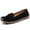 Black, variant on Big Size Women's Casual Loafers Slip On Leather Shoes Lightweight Walking Shoes Moccasins Classic Penny Loafer Flats Boat Shoes