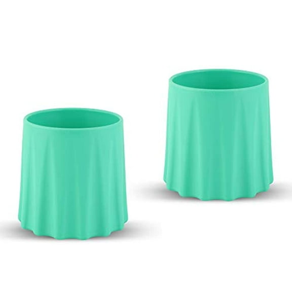 eZtotZ Made in USA Tough to Tip Learning Cup for Toddler Independent Drinking - BPA Free (Teal, 2 Pack)