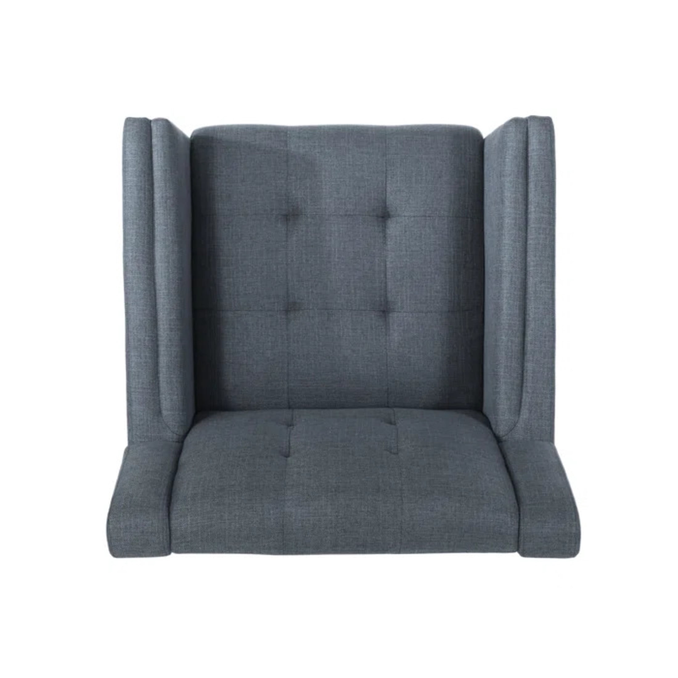 Christopher Knight Home Mid-Century Modern Armchair, Tufted Fabric Upholstery & Rubberwood Legs, Dark Gray, Set of 2