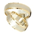 thumbnail image 2 of Pompeii3 14K Gold Matching Two Tone Hammered Wedding Ring Set, 2 of 3