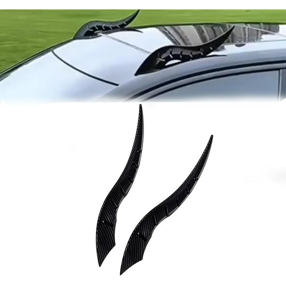 Car Roof Dragon Horn Modification, 3D Auto Ornament, Car Exterior Decoration, Universal Car Exterior Decor, Halloween Car Roof Black Dragons Horns Decoration, No-Drill Install (Black)