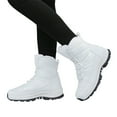thumbnail image 3 of Gyexs Snow Boots for Women Lightweight Winter Warm Furry Lined Mid-Calf Booties Comfortable Outdoor Ankle Shoes, White, Size 7, 3 of 7