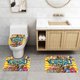 thumbnail image 2 of La Hora de los Banana Splits Juego de 3 alfombras de baño de coral fleece: tapete de baño + alfombra de inodoro en forma de U + funda de tapa de inodoro en forma de O, 2 of 6