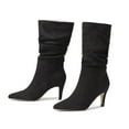 thumbnail image 3 of Mostsola Mid Calf Boots for Women Slouchy Pull on Kitten Heel Pointed Toe Suede Long Boots, 3 of 9