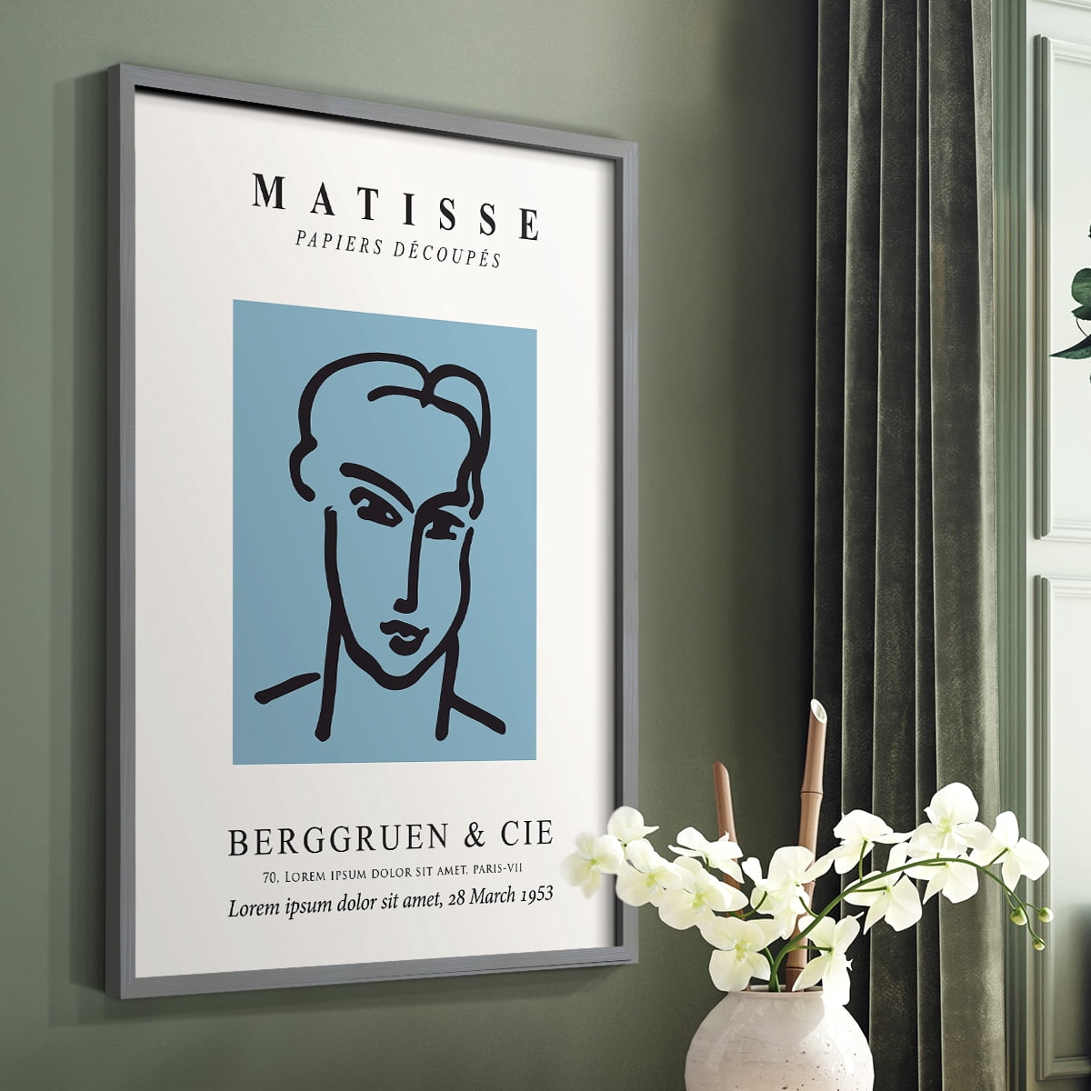 Matisse CXXXVI Framed Print in Gray Solid Wood 16 x 20 Framed Print