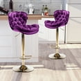 thumbnail image 5 of SZLIZCCC Modern Swivel Pub Height Barstool, High Dining Chair with Velvet Seat, Backrest, Armless Hydraulic Counter Stool, Gold Base Island Stool, 5 of 7