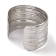 thumbnail image 3 of 2pcs 304 Stainless Steel Cuff Bangles for Women Texture Stainless Steel color 1-3/4 inch(4.3cm) Inner Diameter: 2-3/8 inch(6cm), 3 of 3