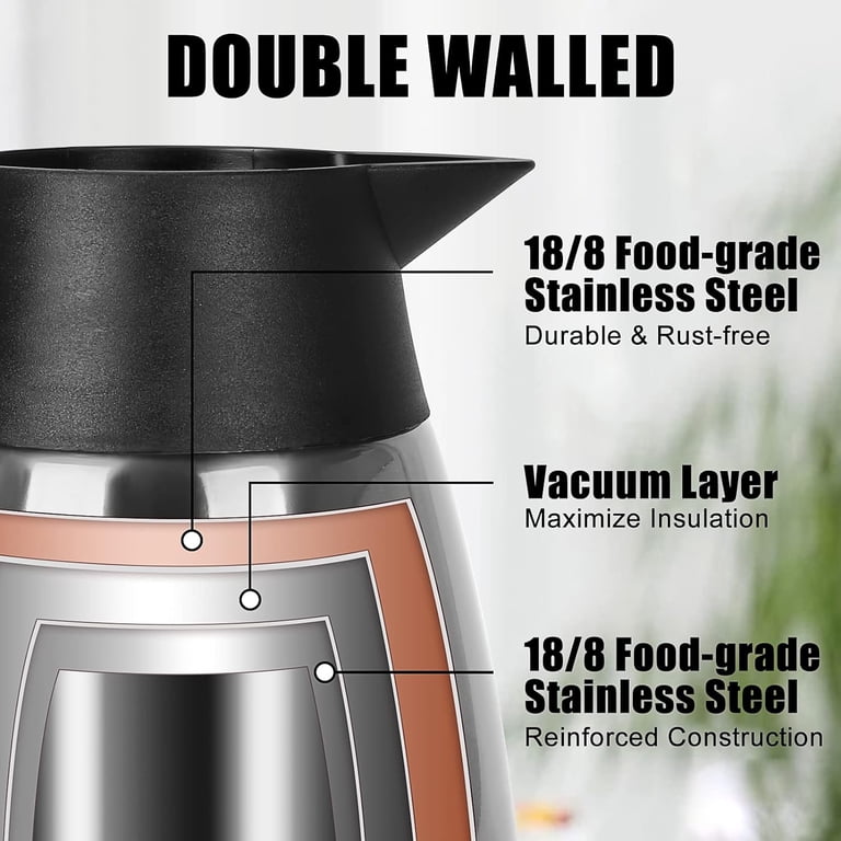 SSAWCasa 51oz Thermal Coffee Carafe Silver photo 7