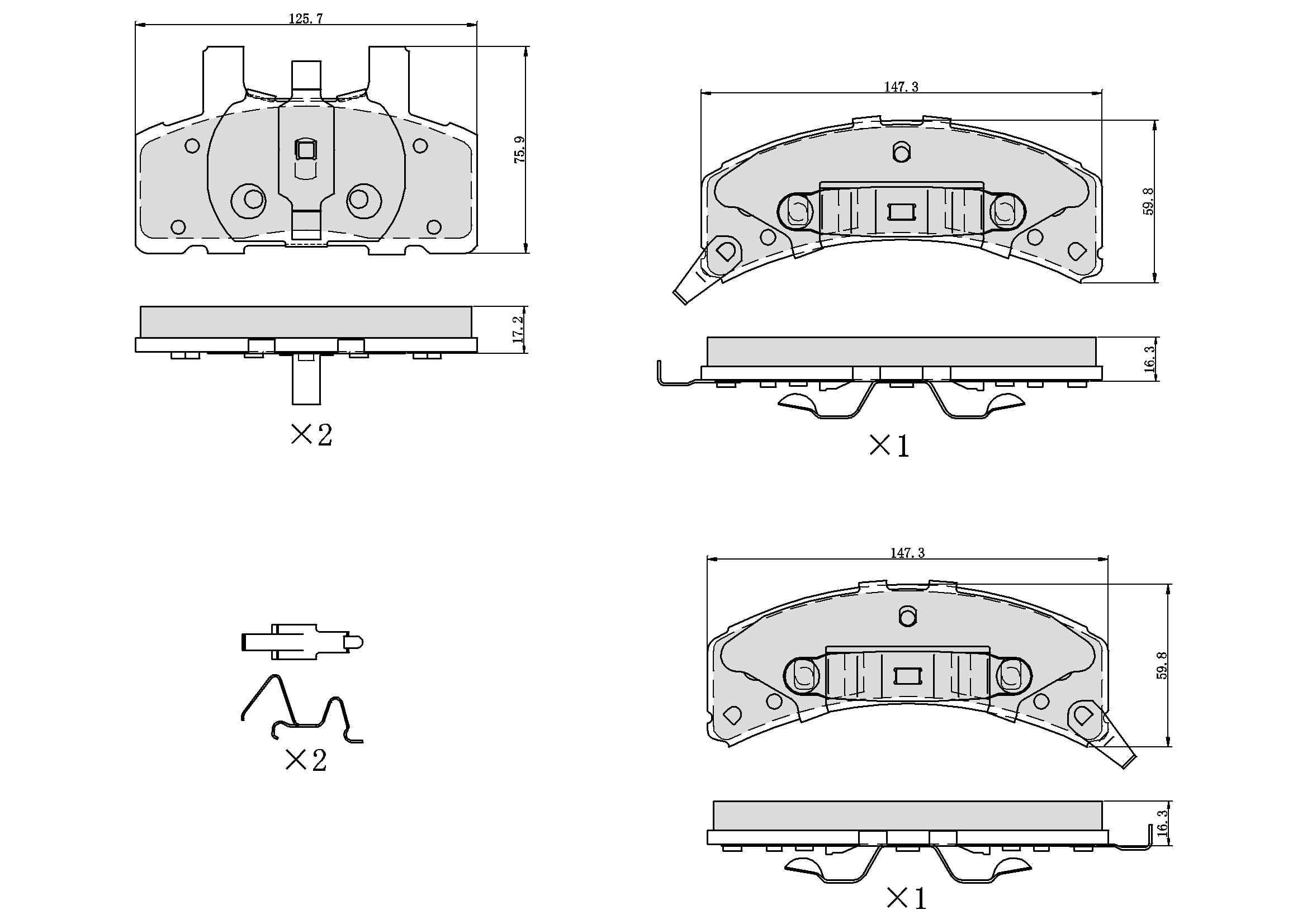 Winstop Brake Pad Set, Front WS.0369.0.C, Chevrolet C1500 1999-1988