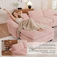 thumbnail image 3 of Muumblus 80.5" Corduroy Loveseat Sofa, Oversized Upholstered 2-Seater Fluffy Cloud Sleeper Couch for Living Room/Apt, Pink, 3 of 10