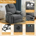 thumbnail image 5 of W WARMHOL Electric Power Lift Recliner Chair with Heat and Massage Lift Recliner for Elderly, Single Sofa recliners for Living Room with Cup Holders, 4 Pockets, USB Ports, Soft Fabric (Gray), 5 of 7