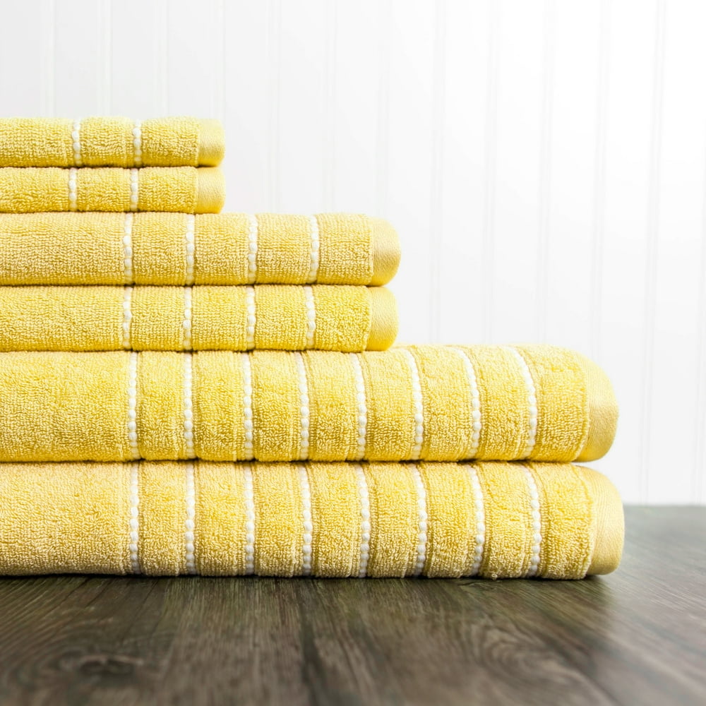 Burke Combed Cotton 6 Piece Towel Set in Bright Yellow