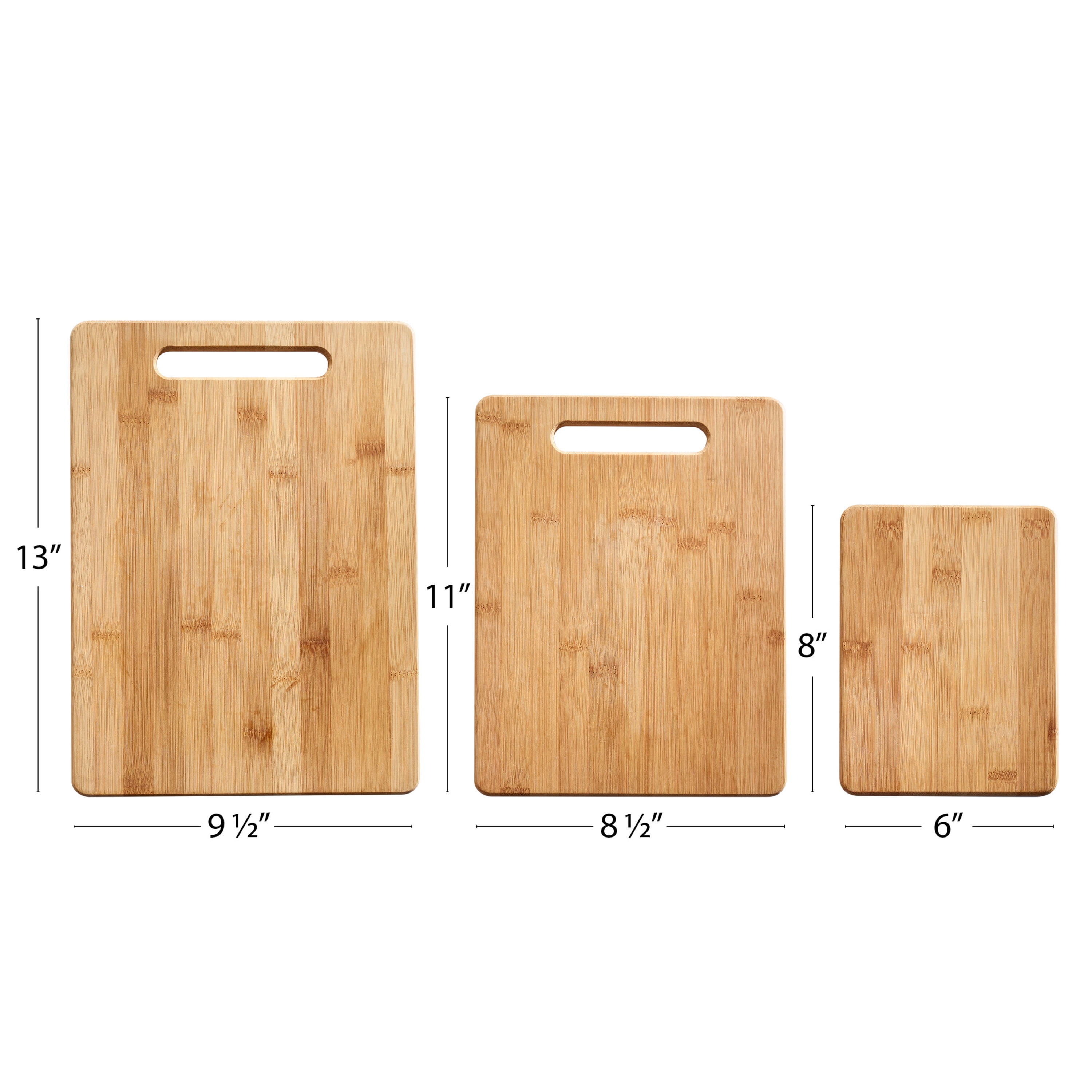 11 x8.5” Culina Bamboo Wood Cutting Board Set of 3 Sizes: 8 x6” 13 x9” 