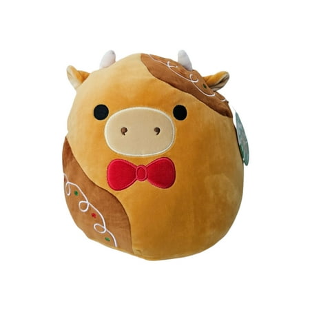 Squishmallows Official Kellytoys Plush 11 Inch Jericho the Gingerbread Cow Christmas Edition Soft Stuffed Toys