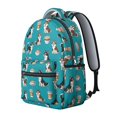 thumbnail image 2 of Husky and Coffee Blue Pattern Backpack for School, Cute School Bag with Adjustable Shoulder Straps and Padded Back, 15.3"x11"x7.1", 2 of 5