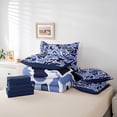 thumbnail image 6 of Catabedysis Safari Animal Bear 7-Piece Twin Bedding,Rustic Camouflage Camping Bedding Comforter Set For Boys,Blue,Navy Blue Reversible, 6 of 7