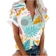 thumbnail image 1 of Blusa con estampado floral de manga corta con cuello en V para mujer OAVQHLG3B Store  lin121212, 1 of 4
