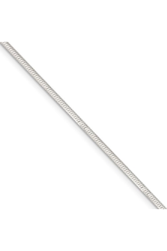 1.65mm, Sterling Silver Octagon Solid Snake Chain Anklet, 9 Inch