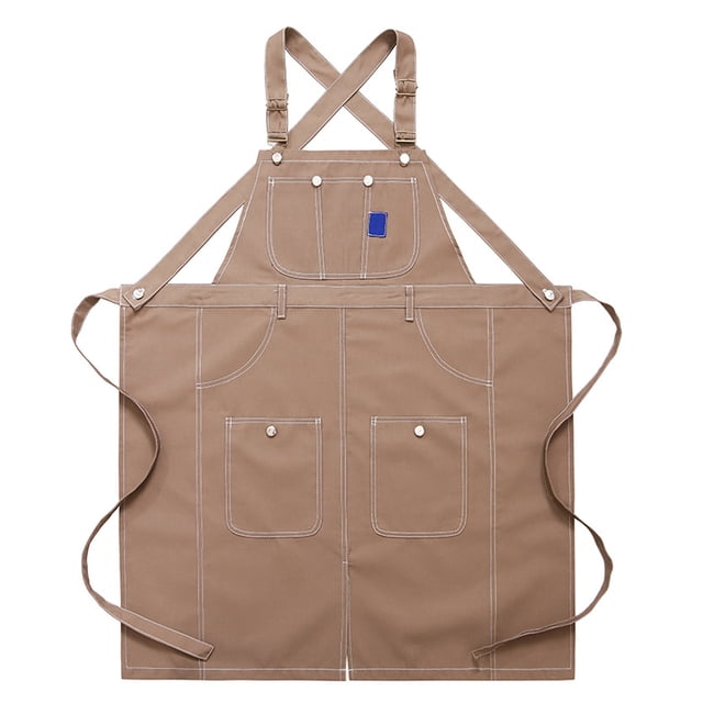 Delantal de chef Dinheiro, delantal ajustable con espalda cruzada de lona para hombres y mujeres, delantal de trabajo, cocina