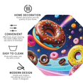 thumbnail image 3 of Honeii Space Colorful Donut print Leather Coaster Set of 4, ideal for safeguarding your furniture from drinks spills and effortless cleanup-Octagon, 3 of 6
