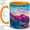 Orange, variant on Aurora Mountain Coffee Mug, Stained Glass Forest Lake Art, Nature Decor