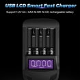 thumbnail image 1 of TEHAUX 1Pcs Black Abs Battery Charger Rectangular Lcd Display Usb Charging For Home And Travel, 1 of 8