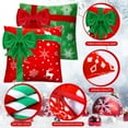 thumbnail image 3 of Christmas Pillow Covers 20 x 20 Inch Set of 4 Farmhouse Xmas Throw Pillow Cases Gift Box Style Red Green White Snowflake Bow Decoration for Couch Holiday Sofa Cushion Decor, 3 of 4