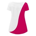 thumbnail image 4 of Womens Plus Size,Women Fashion Solid Color Casual V-Neck Short Sleeve Loose T-Shirt Tops, 4 of 7
