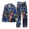 thumbnail image 1 of Spring and Autumn Printed Pajamas Women's Fashion Daily Casual V-Neck Long Sleeve Set Character Pattern Printed Pajama Set, 1 of 2