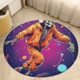thumbnail image 5 of Dancing Cute Skull Man Washable Round Rug -Circle Area Rugs for Nursery Bedroom, Vintage Non Slip Non Shedding Low Pile Carpet for Living Room Coffee Table Entryway, 5 of 7