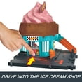 thumbnail image 4 of Hot Wheels City Downtown Ice Cream Swirl Playset from the series "Let's Race" with 1 Toy Car, 4 of 7