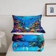 thumbnail image 5 of jejeloiu Colorful Ocean Coral Full Size Comforter Sets,Dolphin Fish Print Bedding Comforter Set For Boys,Multicolor Blue,Polkadot Reversible,3pcs,1 Comforter and 2 Pillowcases, 5 of 7