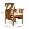 thumbnail image 4 of GDF Studio Valence Outdoor Acacia Wood 5 Piece Dining Set with Cushion, Teak and Cream, 4 of 13