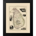 thumbnail image 2 of Tallis 15x18 Black Modern Framed Museum Art Print Titled - Asia Sri Lanka - Tallis 1851, 2 of 5