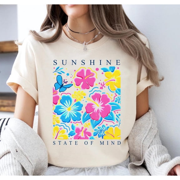 Sunshine State Of Mind T-Shirt: Floral Graphic Tee