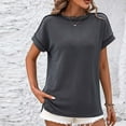 thumbnail image 4 of Xihbxyly Loose Summer Tops for Women Womens Summer Tops Short Sleeve Crew Neck Shirts Casual Tshirts Fashion Loose Fit Plus Size Tops, 4 of 6