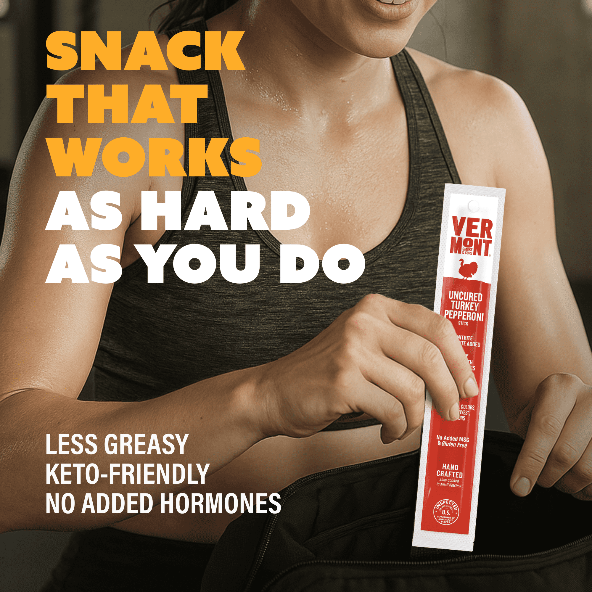 Vermont Smoke & Cure Uncured Pepperoni Turkey Sticks 1 oz Individually Wrapped Protein Snacks 24 Ct