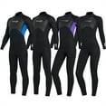 thumbnail image 4 of Soidarity Traje de buceo de 3mm, Material de nailon, buena elasticidad, traje de baño de una pieza de estilo de manga larga, traje de neopreno con ribete Deportes acuáticos Mujer Morado Oscuro XXL Soidarity OD020682-24, 4 of 6