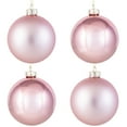 thumbnail image 2 of Northlight 2-Finish Glass Christmas Ball Ornaments - 4" (100mm) - Rose Gold - 4ct, 2 of 9