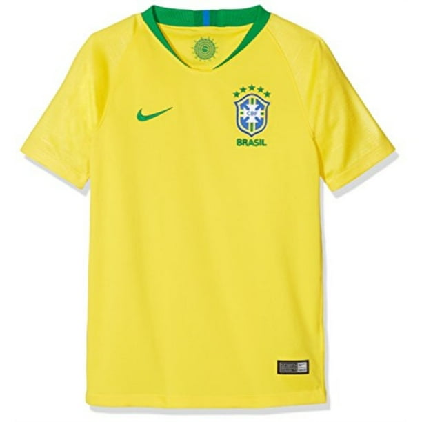 nike junior 20182019 brazil home football soccer jersey (yellow) large
