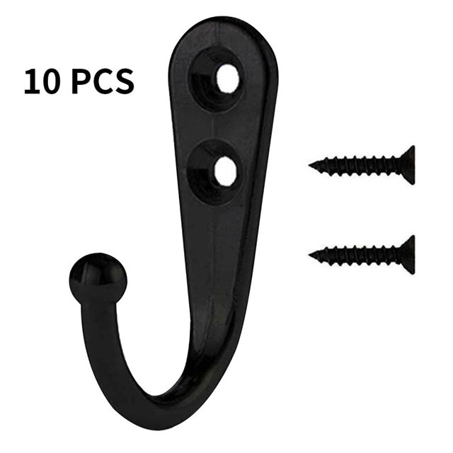 Ganchos de pared resistentes Destyer, de metal negro, 10 unidades