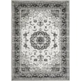 thumbnail image 3 of Twister.CK Washable Vintage Area Rug - 9x12 Traditional Oriental Medallion Floral Design, Stain Resistant Indoor Print Carpet for Entryway Bedroom Living Room Office Kitchen, Kid & Pet Friendly, Grey, 3 of 7