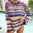 thumbnail image 1 of Cache-maillots pour Maillots de Bain Femmes Robe Mode Femme Col Rond Manches Longues Ample Ajourée Blouse de Plage Maillot de Bain Cache-Maillots pour Femmes en Liquidation, 1 of 6