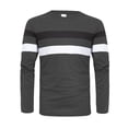 thumbnail image 1 of VBARHMQRT Chemise en Résille pour Hommes Automne et Hiver Col Rond Manches Longues Chemise de Base à Blocs de Couleur T-Shirt Manches Longues Gris, 1 of 5