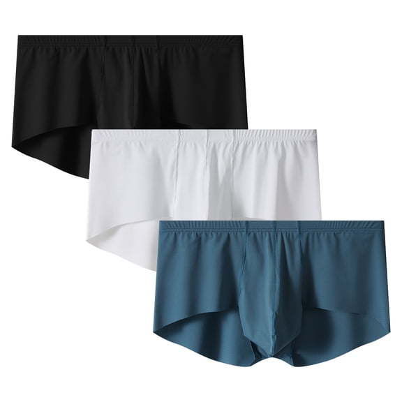 Kudavo Men's Underwear Boxer Briefs Pack,Moisture-wicking Underwear for Men,Breathable,Cool & Breathable Ice Silk 3-Pack S