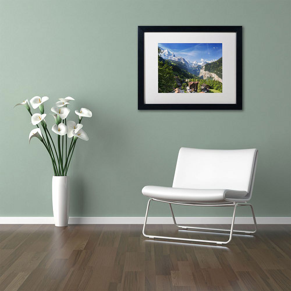Trademark Fine Art "A New Day in the Swiss Alps" Canvas Art by Philippe Sainte-Laudy, White Matte, Black Frame