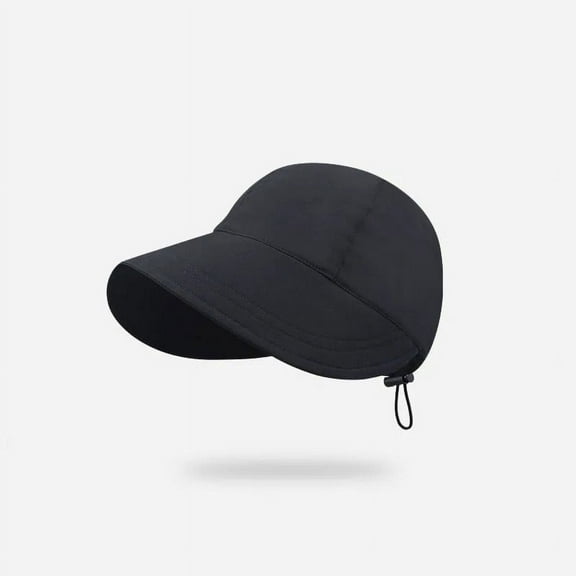 Fisherman Cap Sun Hat Portable Foldable Wide Brim Sun Hats Summer Quick-drying Visors Adjustable Drawstring Caps Women-Ponytail-Sun-Hats Quick Dry Summer Beach Outdoor-UV-Protection Baseball Cap