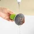 thumbnail image 7 of Stainless Steel Scrubber with Handle, Metal Scouring Pads, Metal Scrubber, Steel Wool Scrubber Tool, Scrubbing Scouring Brush Pad for Cleaning Dishes, Pots, Pans, Sink, Home and Restaurant Use, 7 of 7