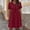 Red, variant on Dolkfu Short Sleeve Women'S Fall&Winter Dresses Black Mid-Length V-Neck Fashion Dresses Vintage Finish Regular Solid Fit & Flare Dresses Black,L