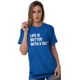 thumbnail image 4 of Life is Better with a Cat Kitty Lover Men's Graphic T Shirt Tees Brisco Brands X, 4 of 6